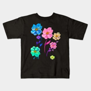 Flowers colorful pastel colourful spring time flower aesthetic for Nature lovers and Gardeners Kids T-Shirt